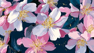 梦幻粉色花卉图案背景