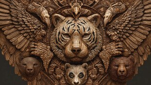 虎为首的动物浮雕艺术