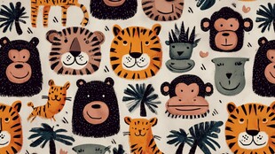 可爱动物图案 童趣满满