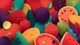 缤纷多彩的水果插画世界