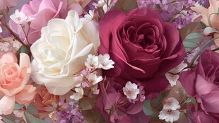 多彩玫瑰花卉精美组合