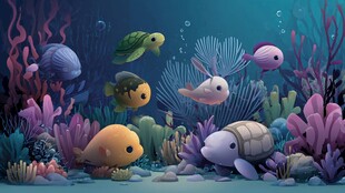 梦幻海底世界的可爱生物