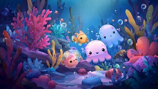 海底梦幻萌趣小生物世界