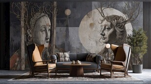 复古艺术风客厅墙面装饰