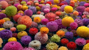 缤纷多彩的球形花卉盛宴