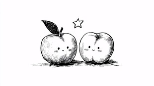 可爱苹果插画