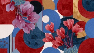 花卉几何抽象艺术图案