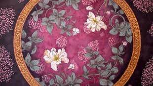 圆形花卉图案精美织物