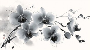 水墨兰花图