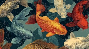 锦鲤畅游 传统风精美图案