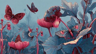 梦幻蝶舞花丛间