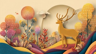 梦幻森林中的优雅麋鹿