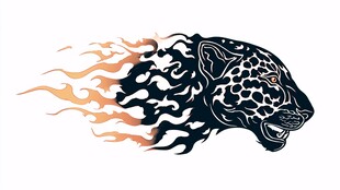 火焰猎豹头像设计元素