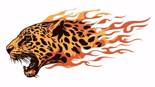火焰猎豹头像