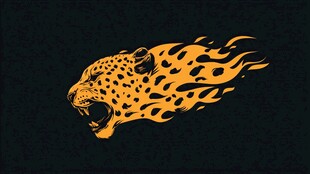 火焰猎豹头像图案设计