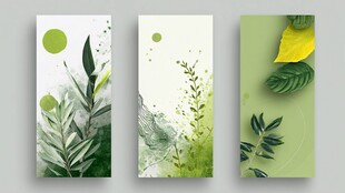 清新绿植三联装饰画