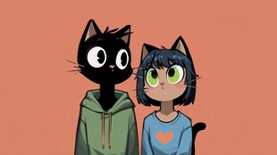 猫耳男女并肩而立