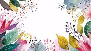 水彩花卉边框装饰图