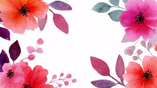 水彩花卉边框装饰图案
