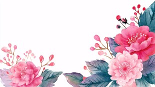 水彩花卉边框装饰图案