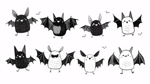 可爱卡通蝙蝠形象集合