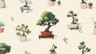 盆景图案 清新雅致的装饰风