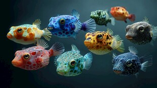 多彩可爱的海洋小刺豚