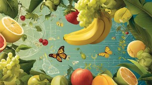 缤纷水果与灵动蝴蝶世界