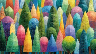 多彩梦幻森林景观