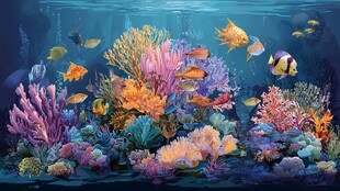 梦幻海底世界 多彩珊瑚鱼群