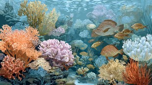 海底珊瑚与鱼的梦幻世界