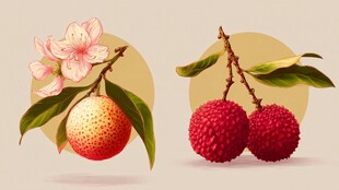 荔枝与花插画图