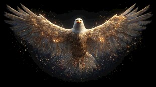 展翅雄鹰闪耀神秘光芒