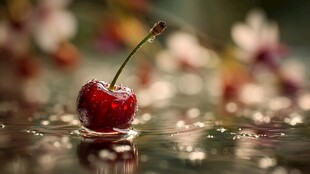 水珠樱桃 清新自然的诱惑