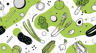 手绘清新蔬菜图案背景