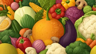 缤纷多彩的新鲜蔬菜集合