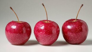 三颗红亮诱人小苹果