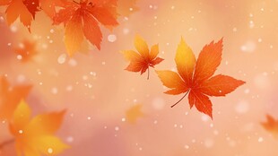 秋日枫叶纷飞梦幻背景