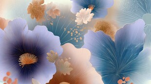 梦幻花卉插画 色彩绚丽