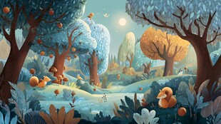 梦幻森林中的小动物乐园