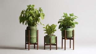 绿植盆栽组合 简约风置物架