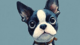 可爱波士顿梗犬萌态瞬间