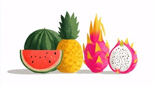 多彩夏日水果组合展示