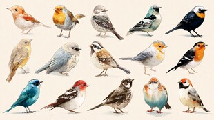 多彩小鸟插画集合