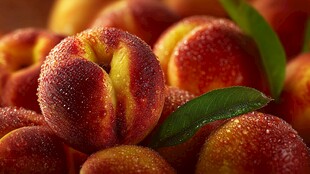 新鲜多汁的成熟水蜜桃