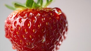 水润鲜红草莓特写