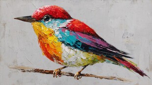 多彩小鸟栖于枝头