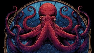 神秘章鱼的奇幻艺术形象