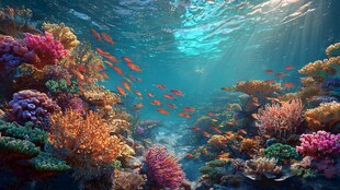 梦幻海底珊瑚与群鱼世界