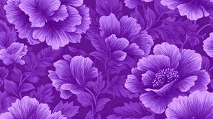 紫色花卉无缝图案背景